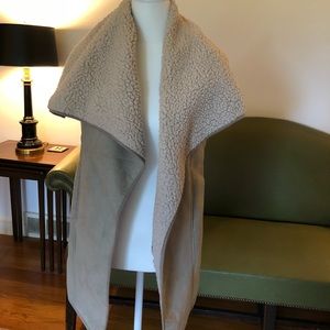 Mink Pink shearling oversized vest/car coat